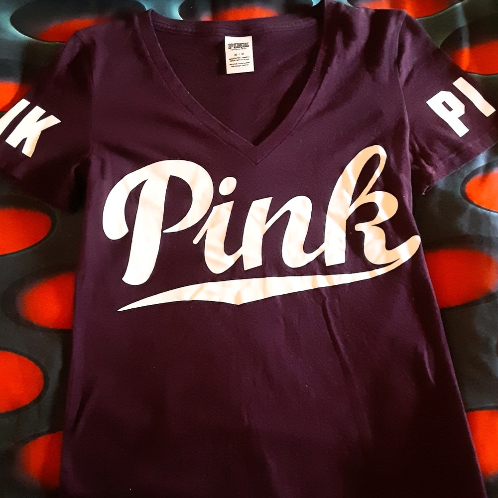 Victoria's Secret pink short sleeve v-neck shirt medium